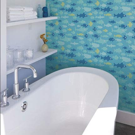 Self-Adhesive Fish Tank Wallpaper - Blue Underwater Theme (24x108 Inches) - Perfect for Aquarium Backgrounds, Home Decor & Kids' Rooms