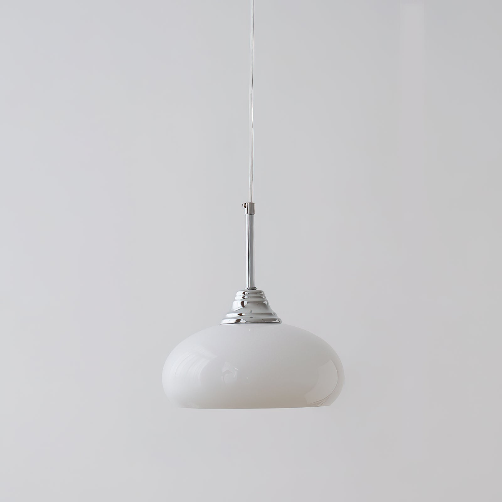 Modern Cream Glass Pendant Light - Elegant Hanging Chandelier for Kitchen Island, Dining Room & Bedroom Lighting - Dimmable LED Ceiling Fixture with Frosted Shade