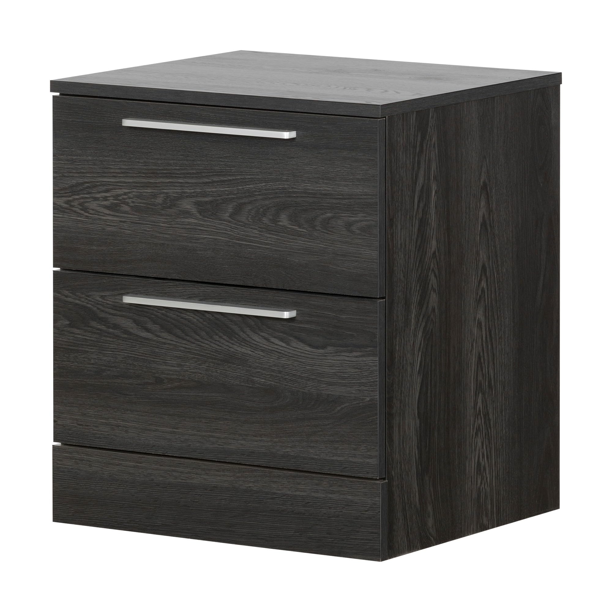 South Shore Step One Essential 2-Drawer Nightstand in Gray Oak - Modern Bedside Table for Bedroom Storage & Organization - Perfect for Small Spaces, Apartments & Guest Rooms
