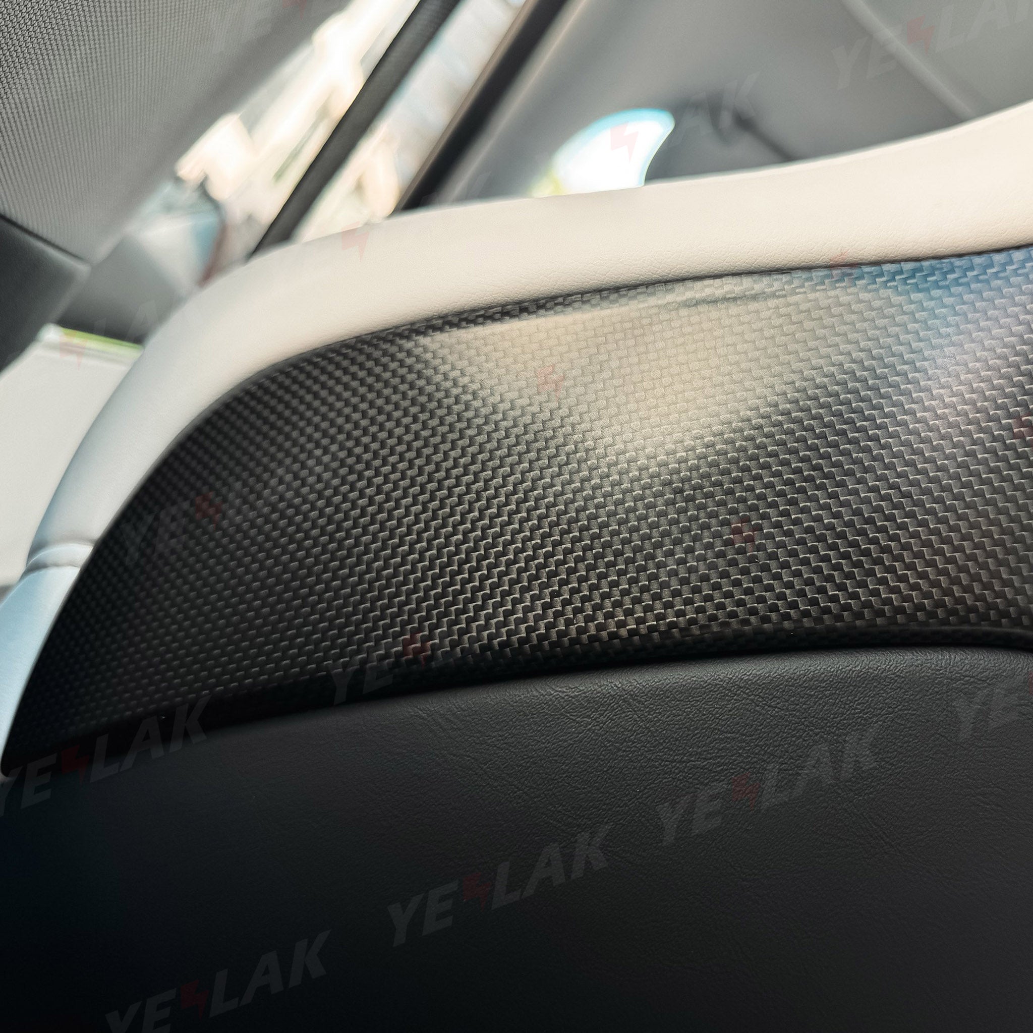Premium Real Carbon Fiber Seat Back Covers for Tesla Model 3 Performance 2024+ (Plain Weave) - Enhance Interior Style & Protection for Daily Driving & Car Shows