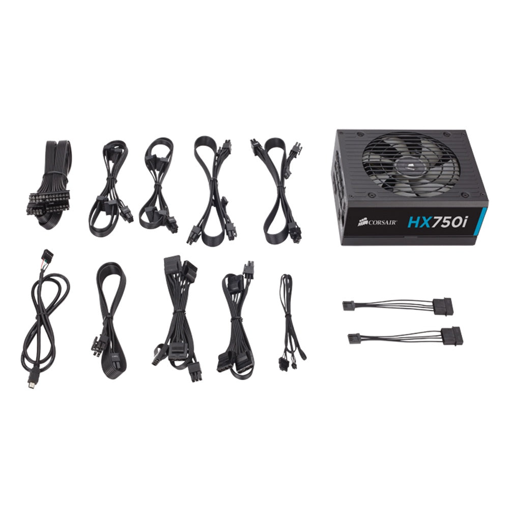 Corsair HX750i 750W 80 Plus Platinum Certified Fully Modular Power Supply - High Efficiency PSU for Gaming PC, Workstation & Home Office Setup