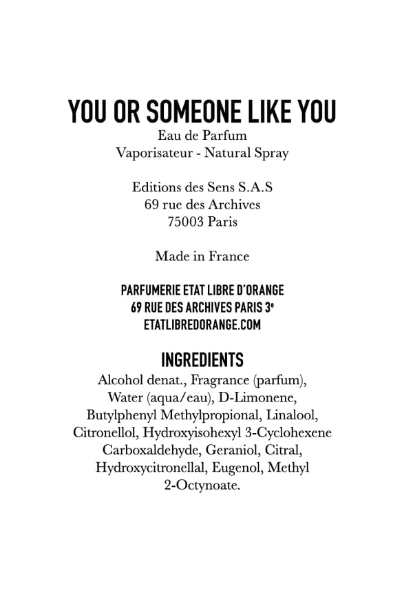 ETAT LIBRE D'ORANGE You Or Someone Like You Eau De Parfum Spray - Unisex Fragrance for Everyday Wear & Special Occasions