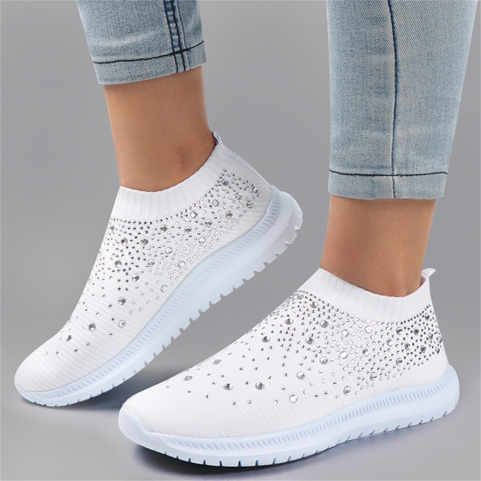 Lausiuoe Women's Running Shoes with Arch Support - Lightweight Slip-On Memory Foam Sneakers for Walking, Tennis, Gym & Casual Wear | Perfect for Workouts, Jogging & Everyday Comfort