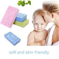 CAZINA Exfoliating Bath Sponge for Women & Men - Soft Skin Scrubber, Dead Skin Remover, Face & Body Wash - Pack of 2 (Multicolor) - Perfect for Shower, Bath & Spa Day
