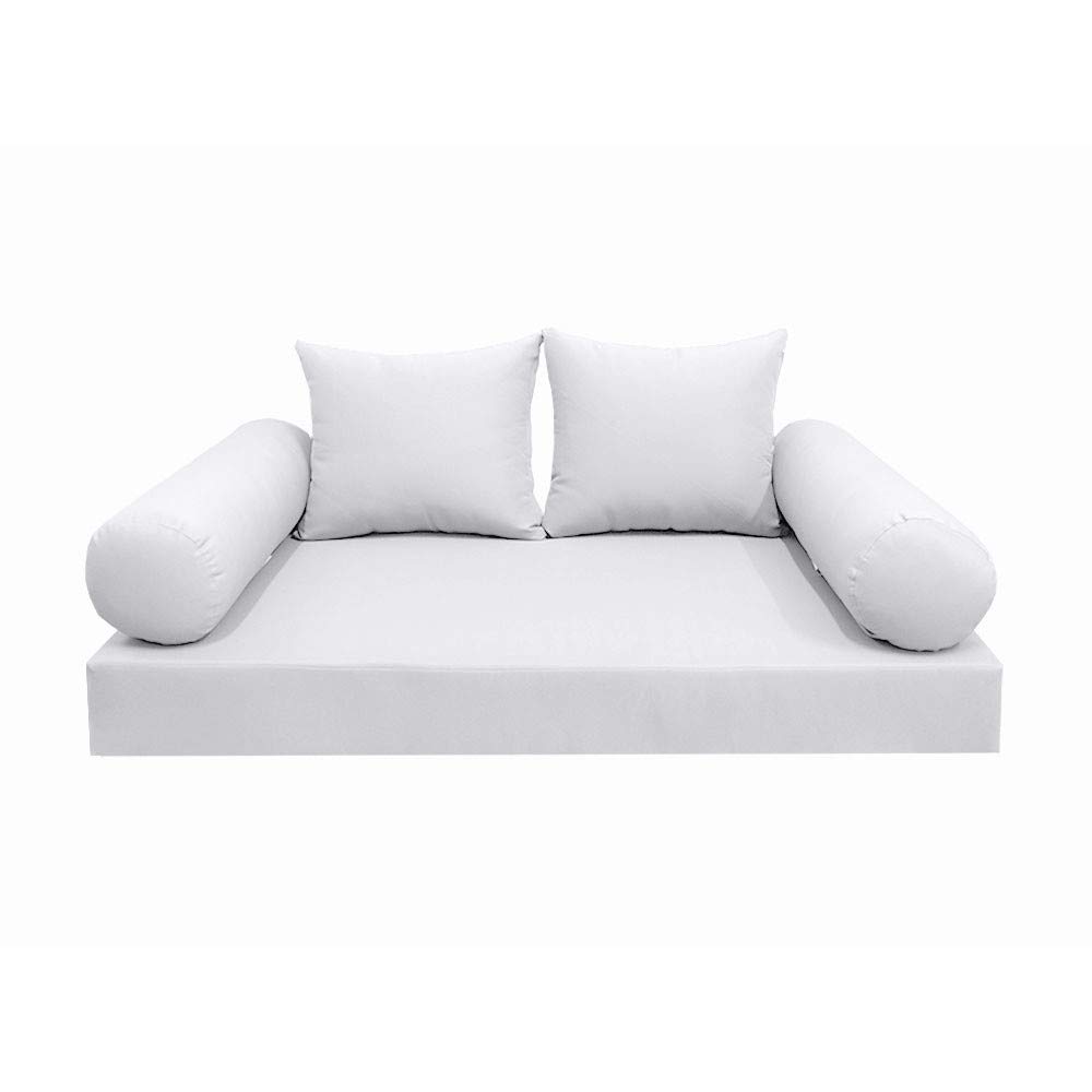 Prolinemax Outdoor Style 4 Full Knife Edge Daybed Mattress Cover - Fitted Sheet & Bolster Pillow Set AD105 | Waterproof & Durable | Perfect for Patio, Poolside & Outdoor Lounging