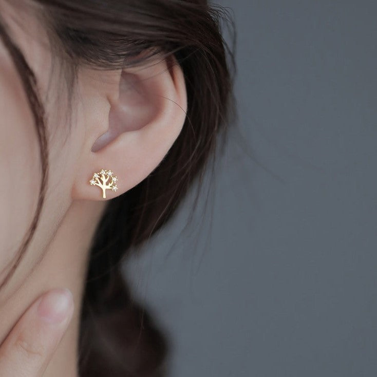 Tree of Life Stud Earrings - Sterling Silver Dainty Earrings for Women | Spiritual Jewelry Gift for Her | Perfect for Everyday Wear & Special Occasions