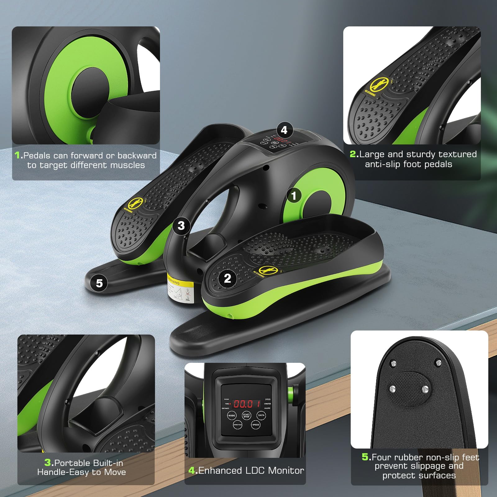 ANCHEER Under Desk Elliptical Machine - Quiet Seated Pedal Exerciser for Seniors, Office & Home Workouts, Low-Impact Leg Exercise Equipment with Smart LCD Display & Remote Control - Perfect for Sedentary Workers, Physical Therapy & Small Spaces