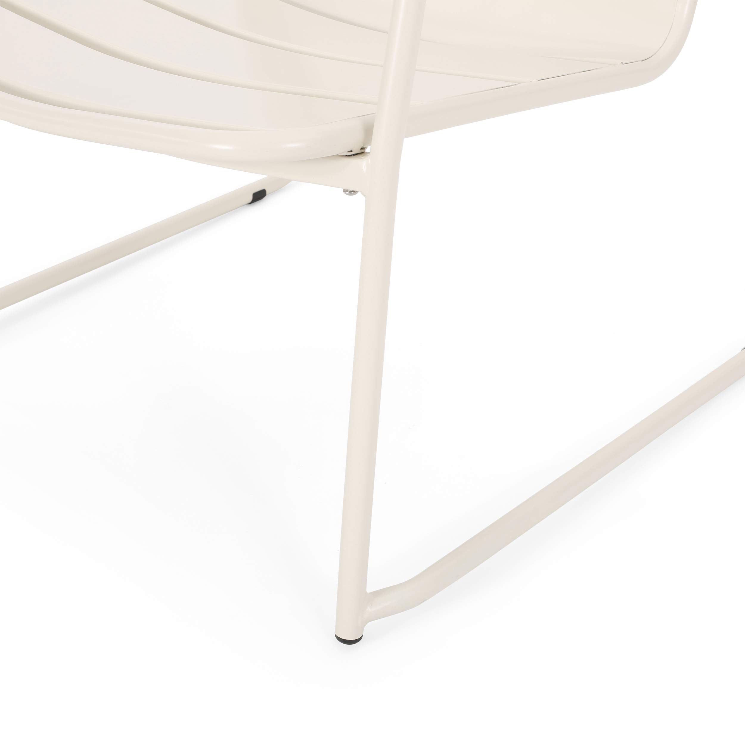 GDF Studio Outdoor Dining Chairs (Set of 2) - Matte White Weather-Resistant Patio Furniture for Garden, Poolside, and Backyard Dining
