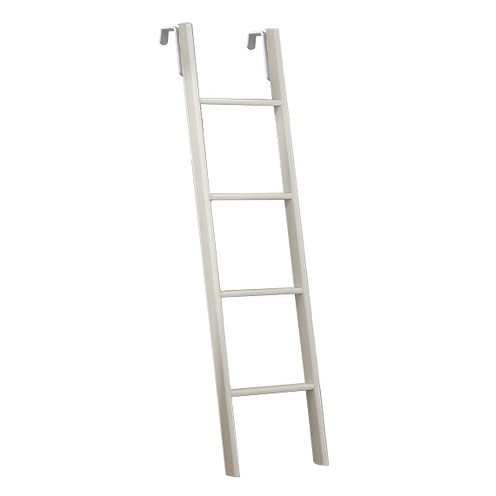 White Metal RV Bunk Ladder with Adjustable Hooks - 4.6FT Hanging Step Ladder for Twin Beds - Perfect for Loft, Library, Camper, Apartment & Dorm Room Organization