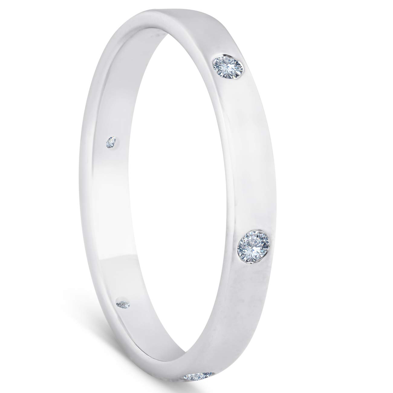 14K White Gold Diamond Eternity Band for Women - Anniversary Wedding Ring - Perfect for Engagements, Weddings & Special Occasions