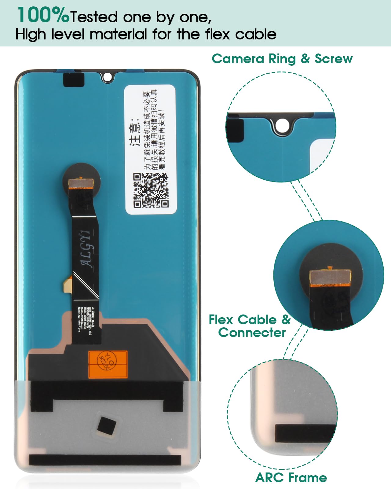 Original OLED Screen Replacement for Huawei P30 Pro - VOG-L29/VOG-L09/VOG-AL00/VOG-TL00 LCD Display with Touch Digitizer & Fingerprint Support - Perfect for DIY Repair & Phone Screen Replacement