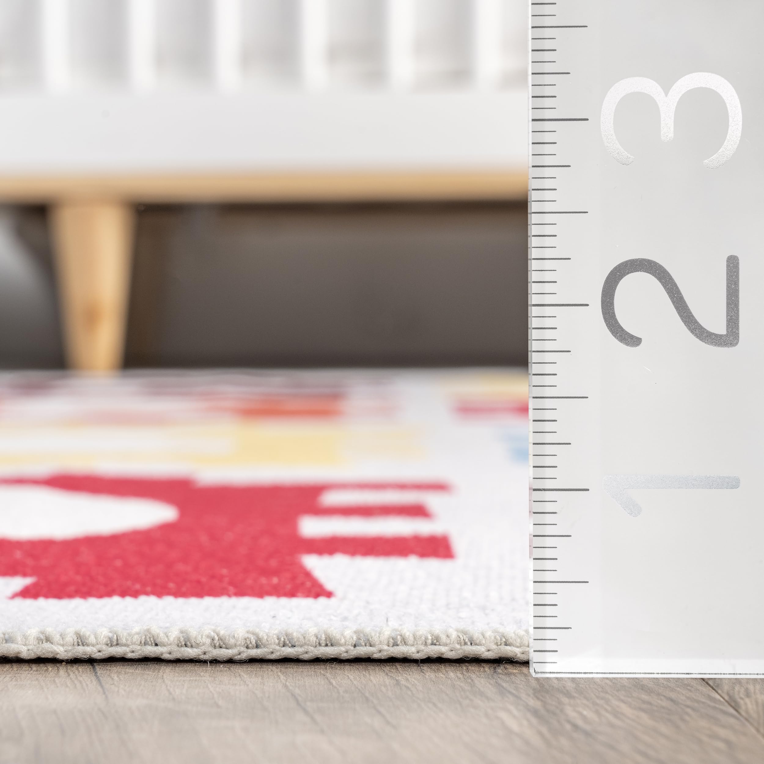 nuLOOM Peri Machine Washable Kids Alphabet Rug - Ultra Thin Nursery & Playroom Carpet, 8' x 10' Multi-Color - Perfect for Children's Bedrooms, Learning Spaces & Daycare Centers