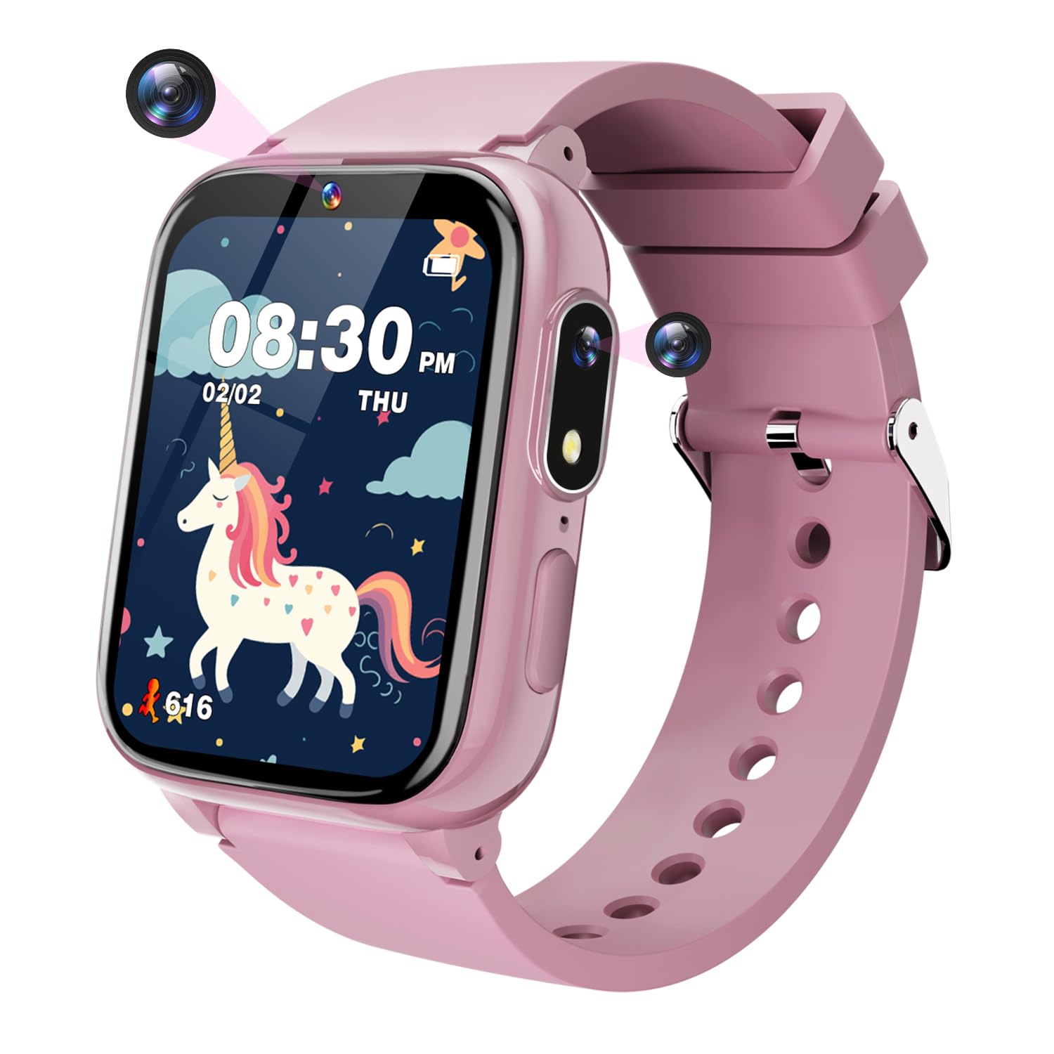Smart Watch for Girls Age 6-10 - HD Touchscreen Kids Watch with Dual Camera, 35 Games & MP3 Player - Learning Card & Fun Toy for 5-9 Year Old Girls - Perfect Christmas & Birthday Gift for Outdoor Play & School Activities