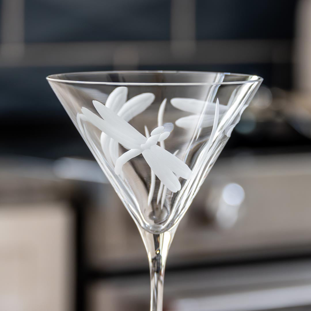 Premium Dragonfly 10oz Martini Cocktail Glasses - Set of 12 | Elegant Barware for Home Entertaining, Cocktail Parties & Wedding Receptions