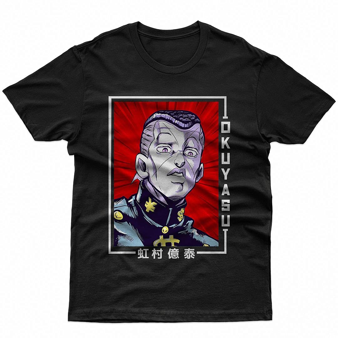 MISOTO68 Okuyasu Nijimura Anime T-Shirt - Unisex JoJo's Bizarre Adventure Manga Graphic Tee for Men, Women & Kids - Casual Wear, Cosplay & Anime Fan Gift