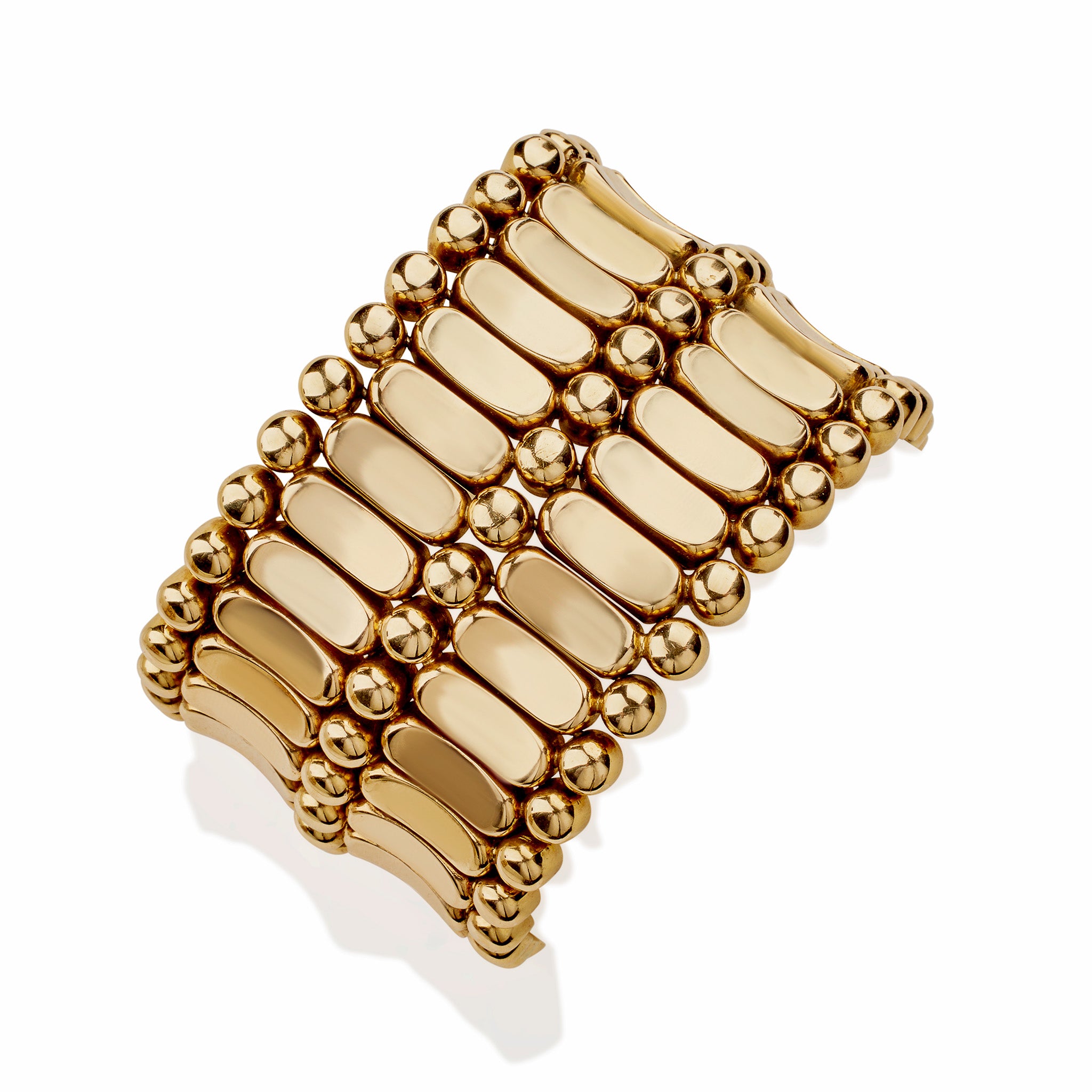 18K Gold Retro Link Bracelet for Women - Elegant Wide Strap Design - Perfect for Parties, Weddings & Special Occasions