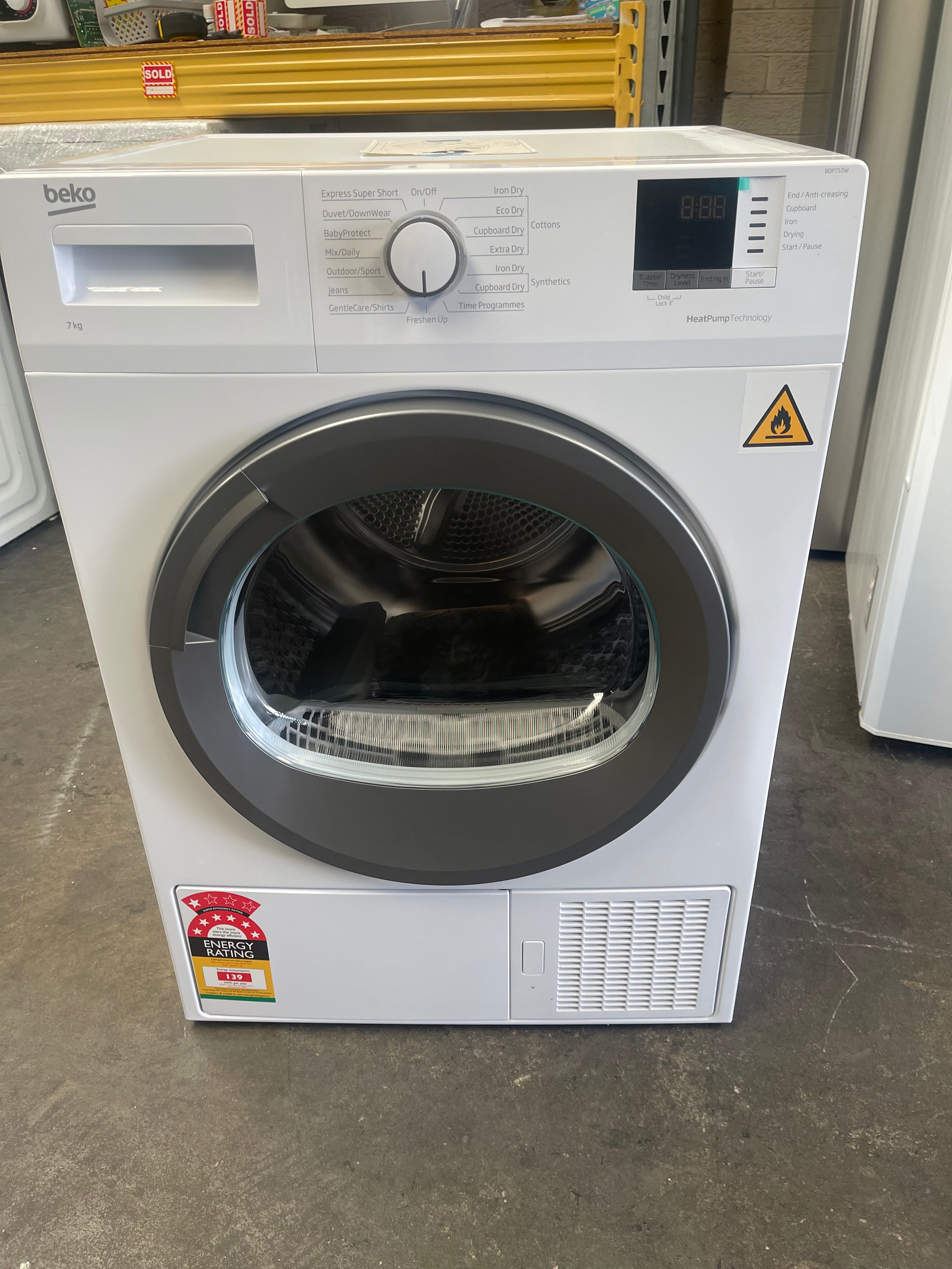 Beko BDP710W 7kg Heat Pump Dryer - Energy Efficient, Quiet & Eco-Friendly | Factory Second | Perfect for Small Apartments & Laundry Rooms