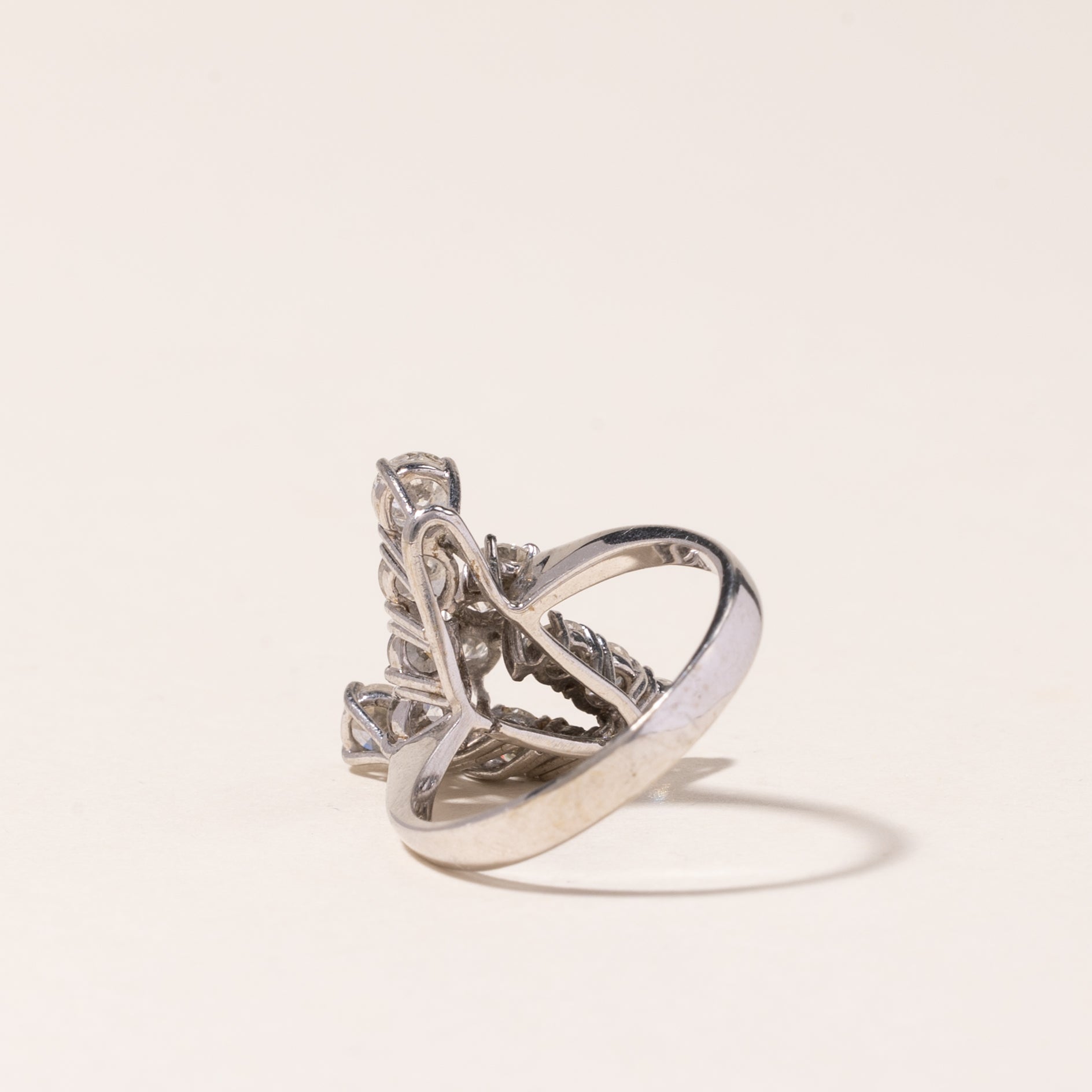 18K White Gold Diamond Abstract Ring - 2.00ctw Size 6.75 | Elegant Statement Jewelry for Women | Perfect for Weddings, Anniversaries & Special Occasions