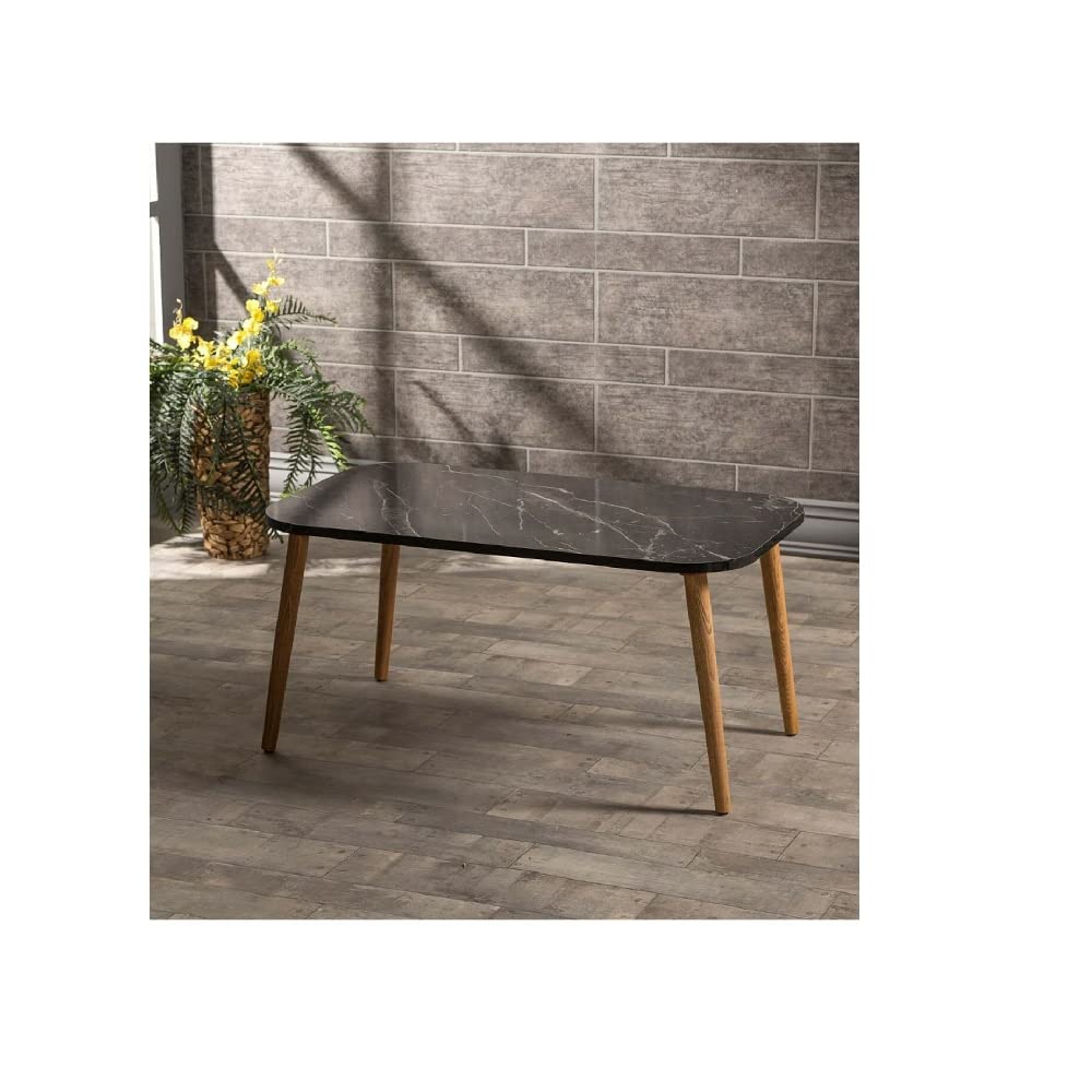 Nordic Wooden Coffee Table - Modern Luxury Side Table for Living Room, Bedroom, Sofa | Tea, Fruit Serving Table | Home Decor Furniture (Black) | Perfect for Small Spaces, Apartments & Cozy Home Settings