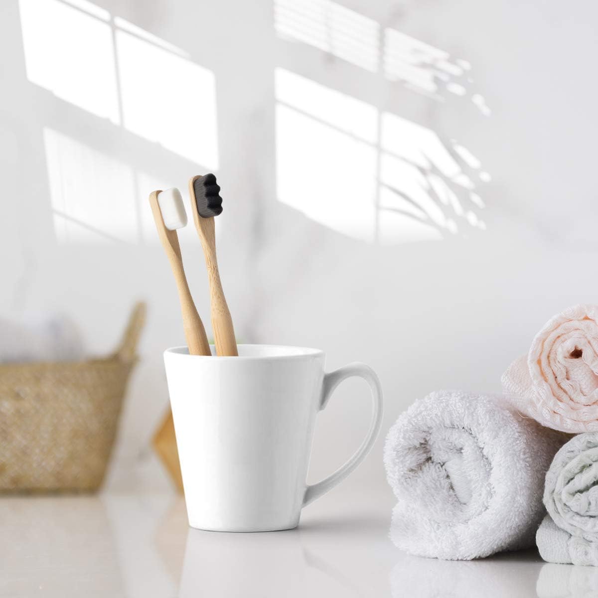 Eco-Friendly Bamboo Toothbrush with Extra Soft Bristles for Sensitive Teeth & Gum Recession - Biodegradable Natural Toothbrushes, 4-Pack - Perfect for Travel, Home & Zero-Waste Lifestyle