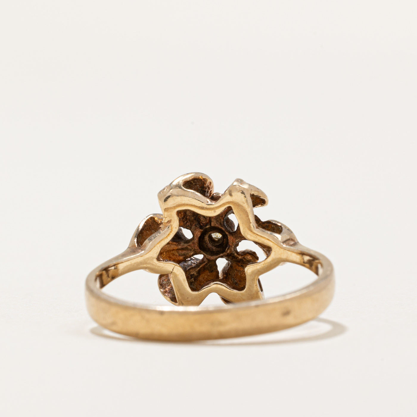 0.01ct Diamond Flower Ring - Size 5.75 - Elegant Sterling Silver Jewelry for Women - Perfect for Weddings, Anniversaries & Special Occasions