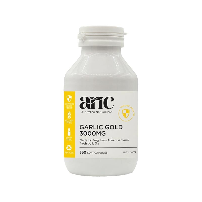 Australian Natural Care Garlic Gold 360 Capsules - Premium Garlic Supplement for Immune Support & Heart Health - Daily Wellness Boost for Adults & Seniors - Perfect for Cold Season & Cardiovascular Care