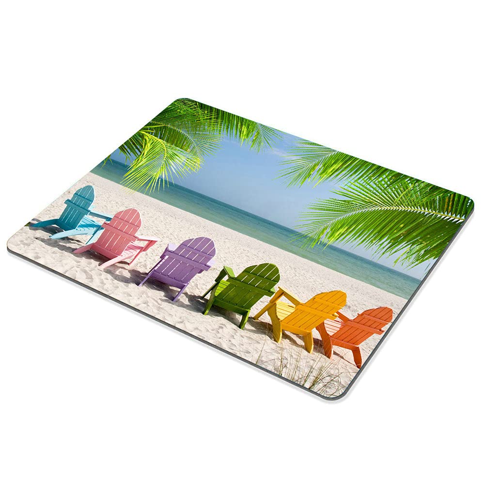 SSOIU Tropical Beach Scene Mouse Pad - 9.5 x 7.9 Inch Non-Slip Rubber Gaming Mouse Mat (240x200x3mm) for Office, Home & Gaming - Perfect for Computer Workstations, Laptop Desks & Gaming Setups