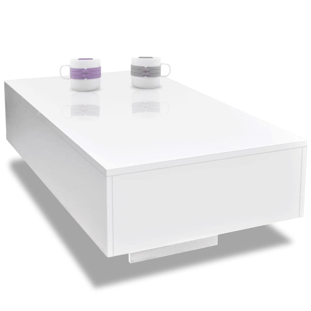 Modern White High Gloss Coffee Table - 33.5