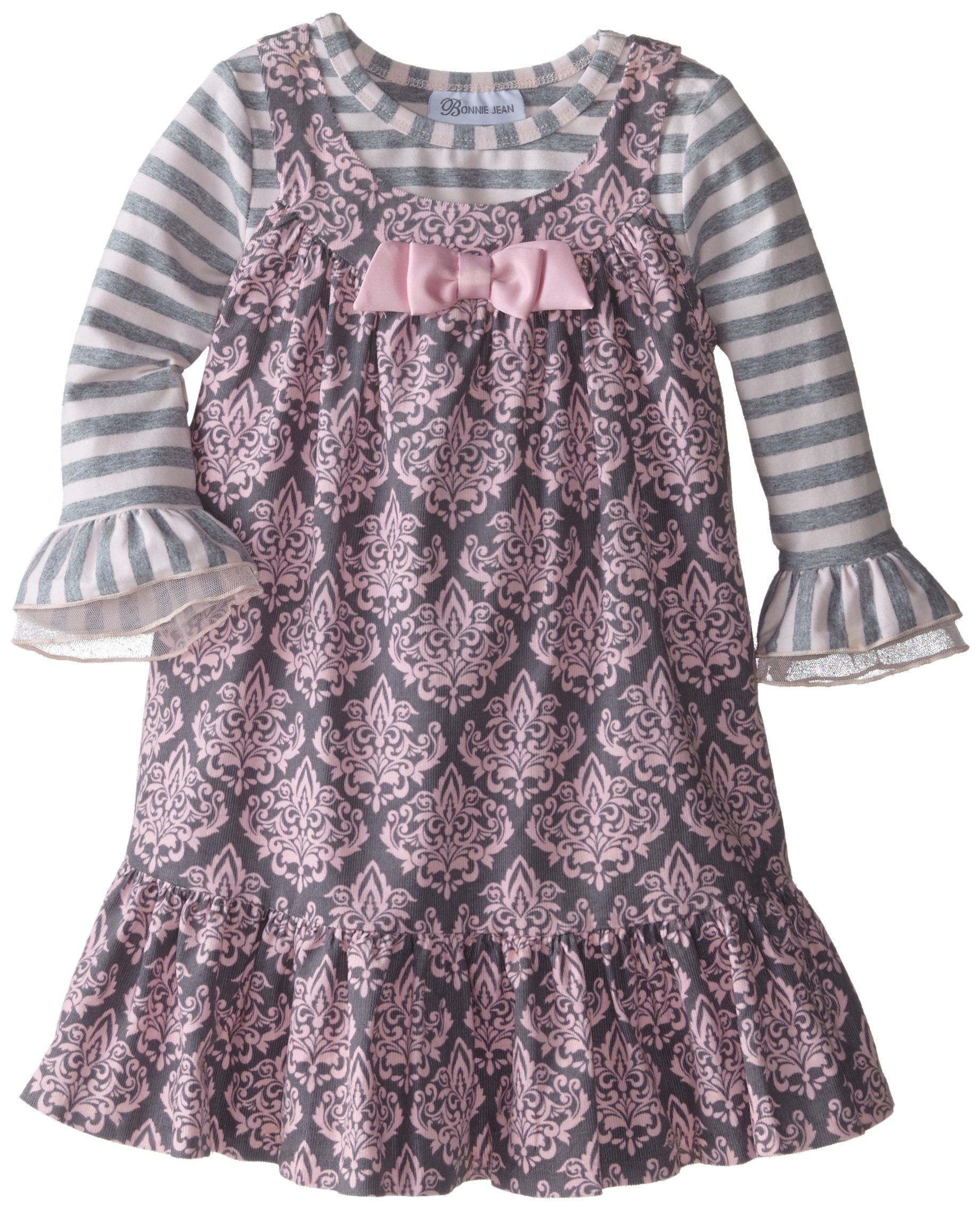 Bonnie Jean Girls' Corduroy Jumper Dress with Toile Print - Stylish & Comfortable Outfit for School, Parties & Everyday Wear