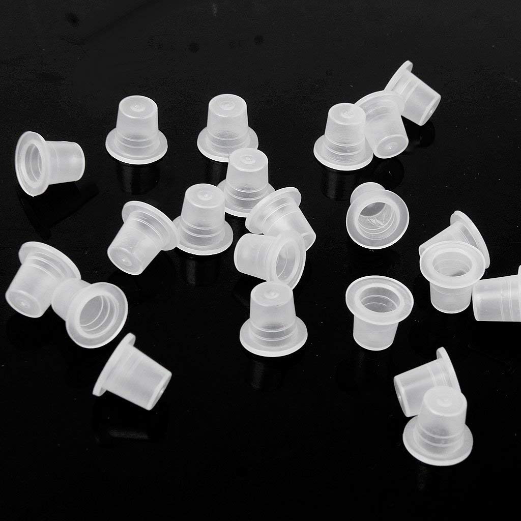 Premium L Size Tattoo Ink Cups - 100 Pack, Disposable Plastic Tattoo Ink Containers for Professional Artists | Ideal for Tattoo Studios, Home Use & Hygiene Practices