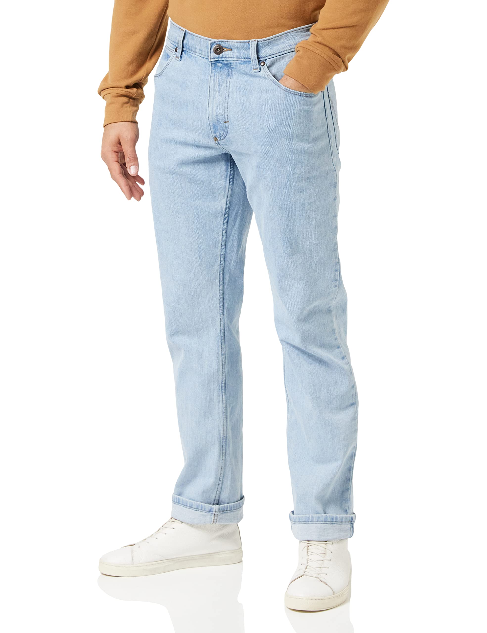 Wrangler Men's Straight Fit Jeans - Classic Denim Pants for Casual Wear & Outdoor Activities | Comfortable & Durable for Work, Hiking & Everyday Use