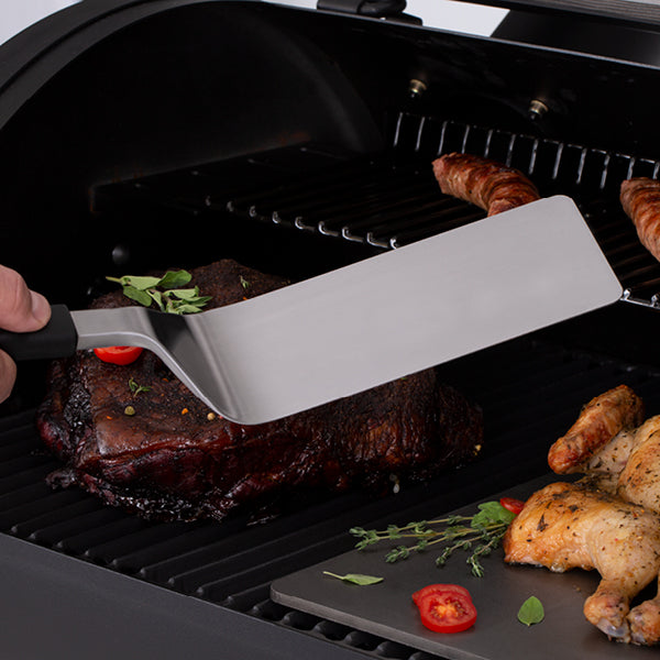 Broil King Baron Super Flipper 64030 - Premium Stainless Steel BBQ Grill Spatula for Outdoor Cooking, Grilling Burgers & Steaks - Perfect for Backyard BBQs, Camping & Tailgating Parties