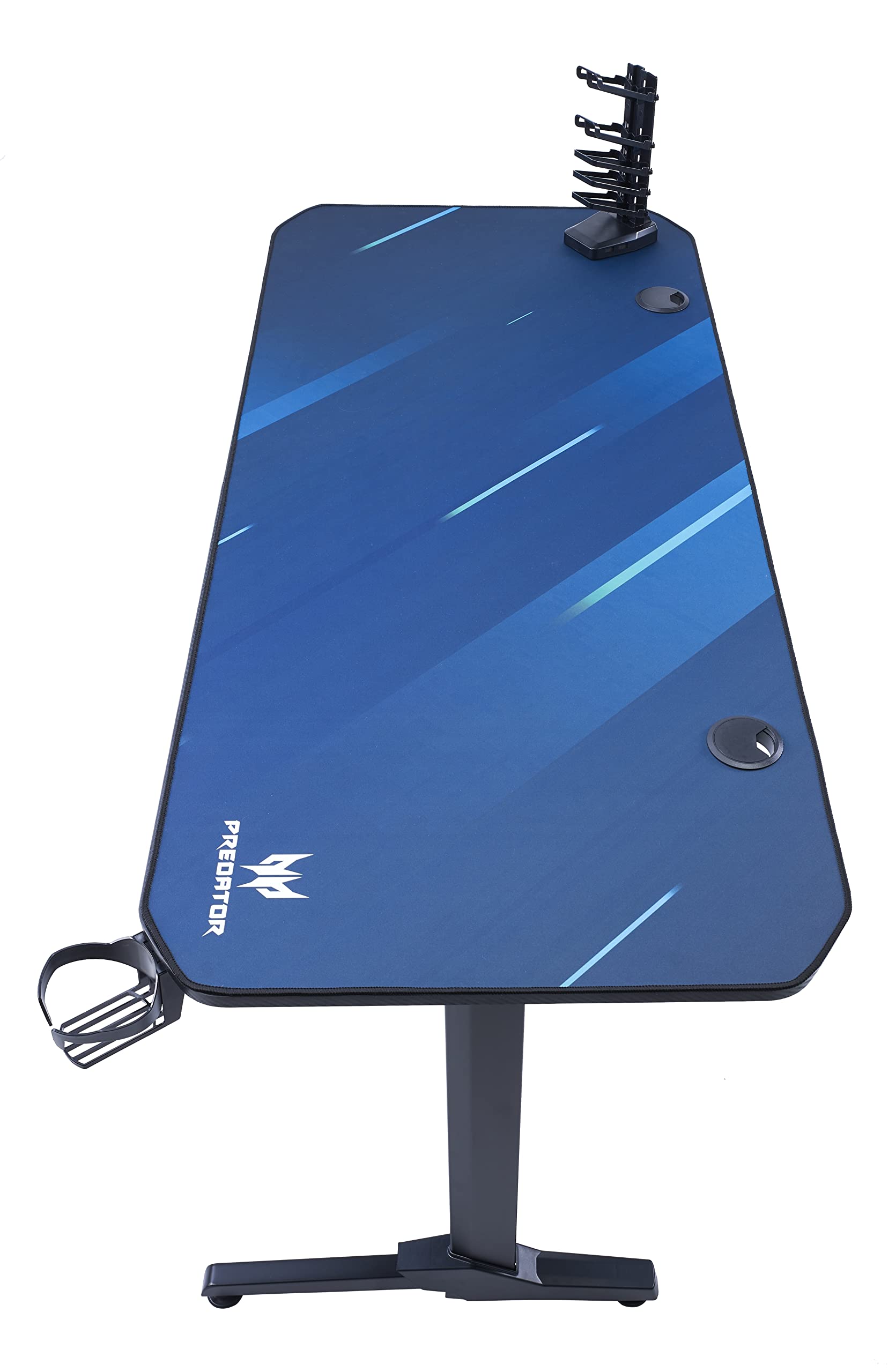 Acer Predator 55-Inch Gaming Desk with Carbon Fiber Top, Full-Surface Mouse Pad, Headphone Stand & Cup Holder | Ergonomic Computer Desk with Cable Management for PC & Console Gamers | Perfect for Streaming, Esports & Home Office Setup