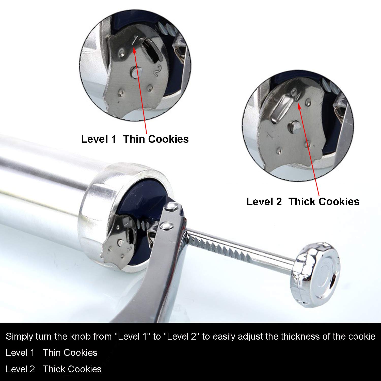 Stainless Steel Cookie Press Gun Kit with 20 Discs & 4 Nozzles - Spritz Biscuit Maker for DIY Cookies, Churros | Perfect for Holiday Baking, Party Treats & Home Dessert Making