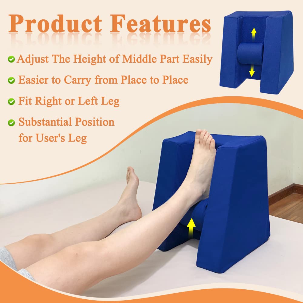 Orthopedic Knee Elevation Pillow for Post-Surgery Recovery - ACL, MCL & Knee Replacement Support - Memory Foam Leg Wedge with Ankle Support - Improves Circulation & Reduces Swelling - Ideal for Sleeping, Resting & Rehabilitation After Knee Surgery
