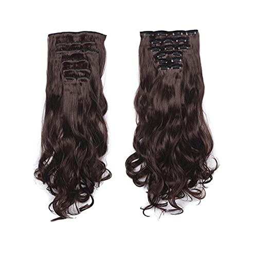 Vigorous Wavy Clip-In Hair Extensions - Long Curly Human Hair Blend Heat Resistant Synthetic Wig for Women - Perfect for Salon Styling, Parties & Everyday Wear