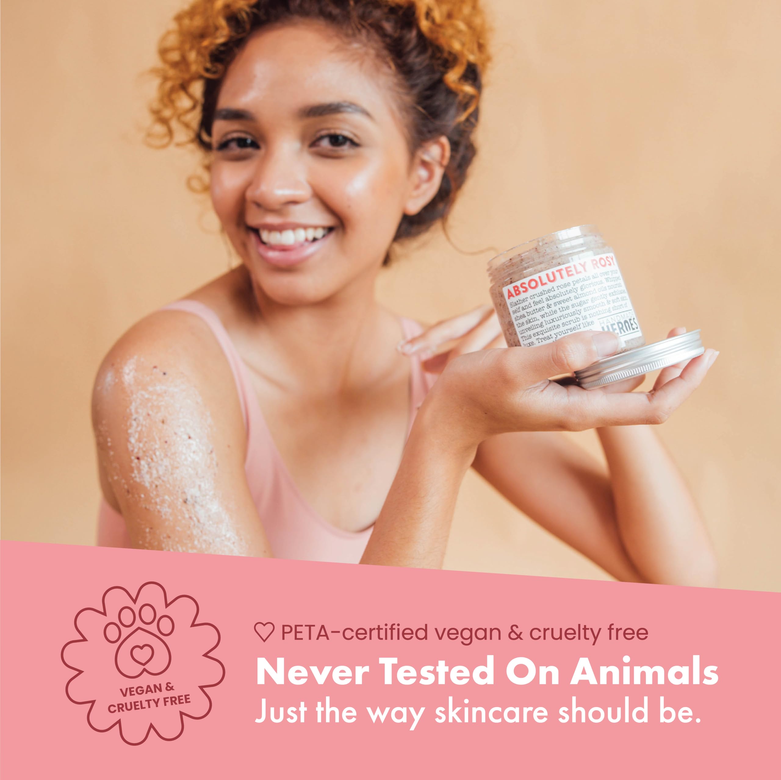 Handmade Heroes Rose Petal Sugar Scrub - Vitamin E Enriched Exfoliator for Feet & Body | Natural Cellulite Treatment & Skin Toning | Perfect for Spa Day & Dry Skin Care