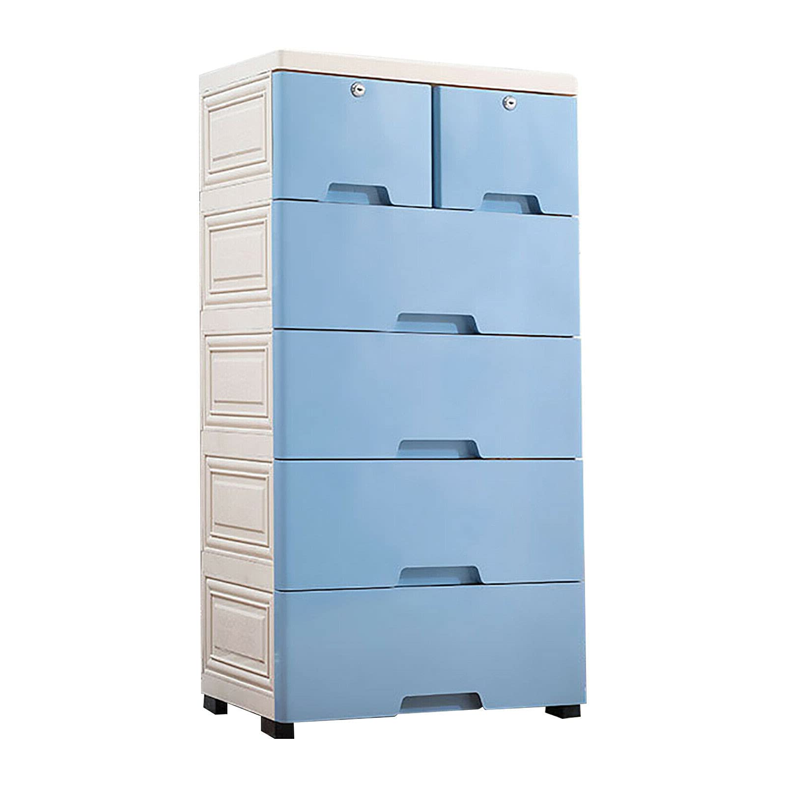 4+2 Drawer Rolling Storage Cart with Wheels & Locks - 19.7
