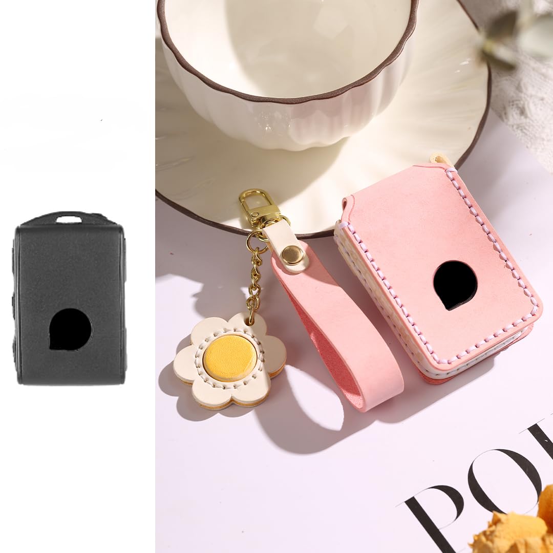 Premium Leather Car Key Fob Cover - Universal Remote Keyless Entry Protector with Keychain | Durable Shell Case for Toyota, Honda, Ford & More | Perfect Car Accessories Gift for Men & Women (Pink) - Ideal for Daily Commute, Road Trips & Key Protection