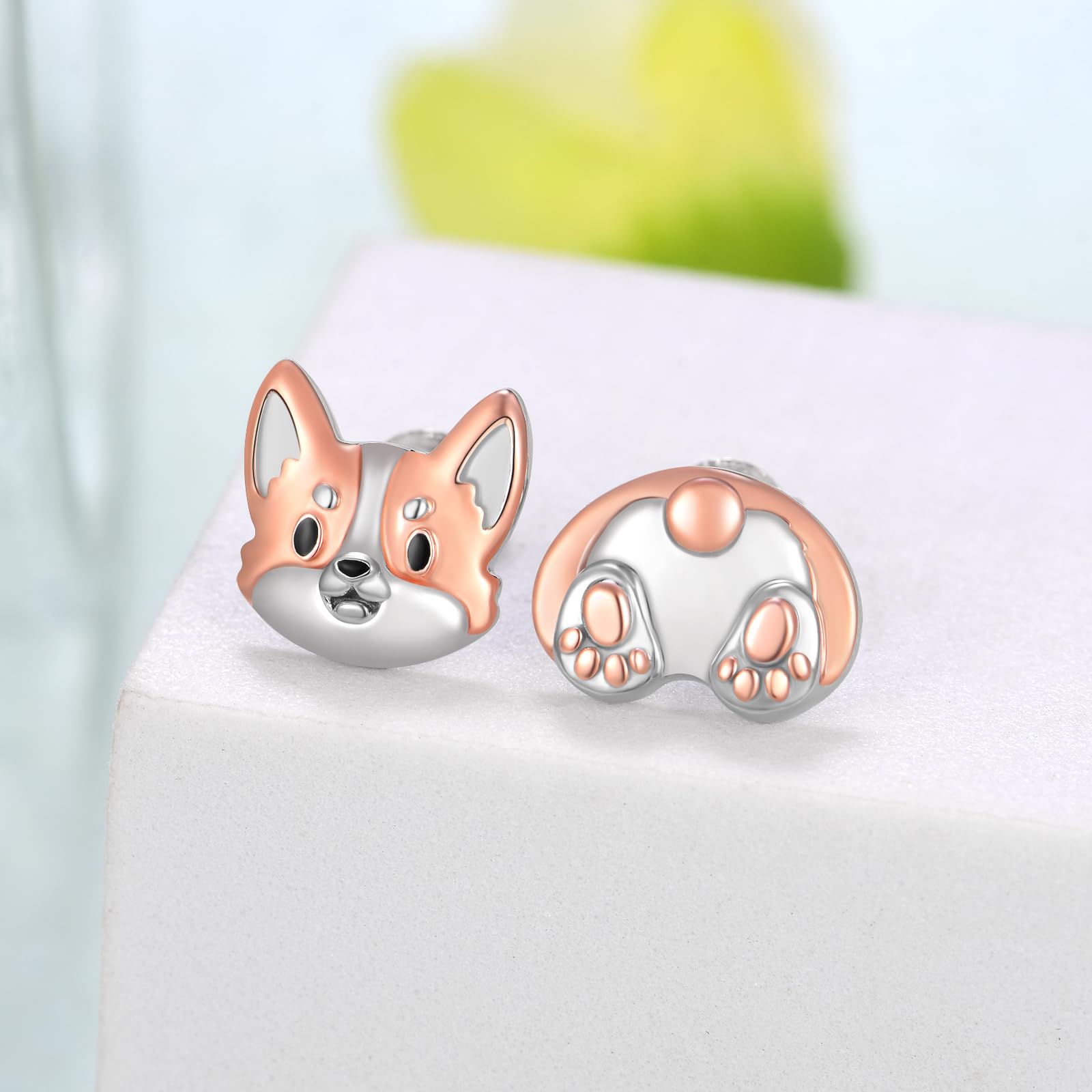925 Sterling Silver Corgi Dog Stud Earrings - Cute Animal Jewelry for Women, Perfect Birthday Gift for Dog Lovers (Ideal for Casual Wear, Parties & Everyday Fashion)