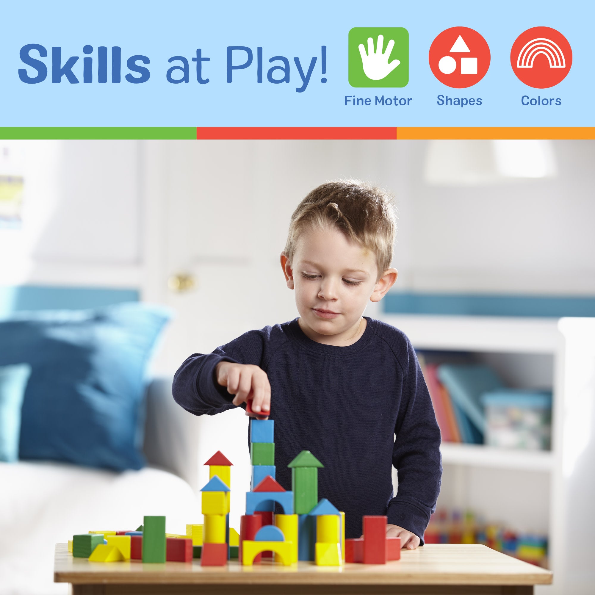 100 Piece Wooden Building Blocks Set - STEM Educational Toys for Kids, Creative Construction Playset for Toddlers & Preschoolers - Perfect for Classroom, Birthday Gifts & Family Game Night