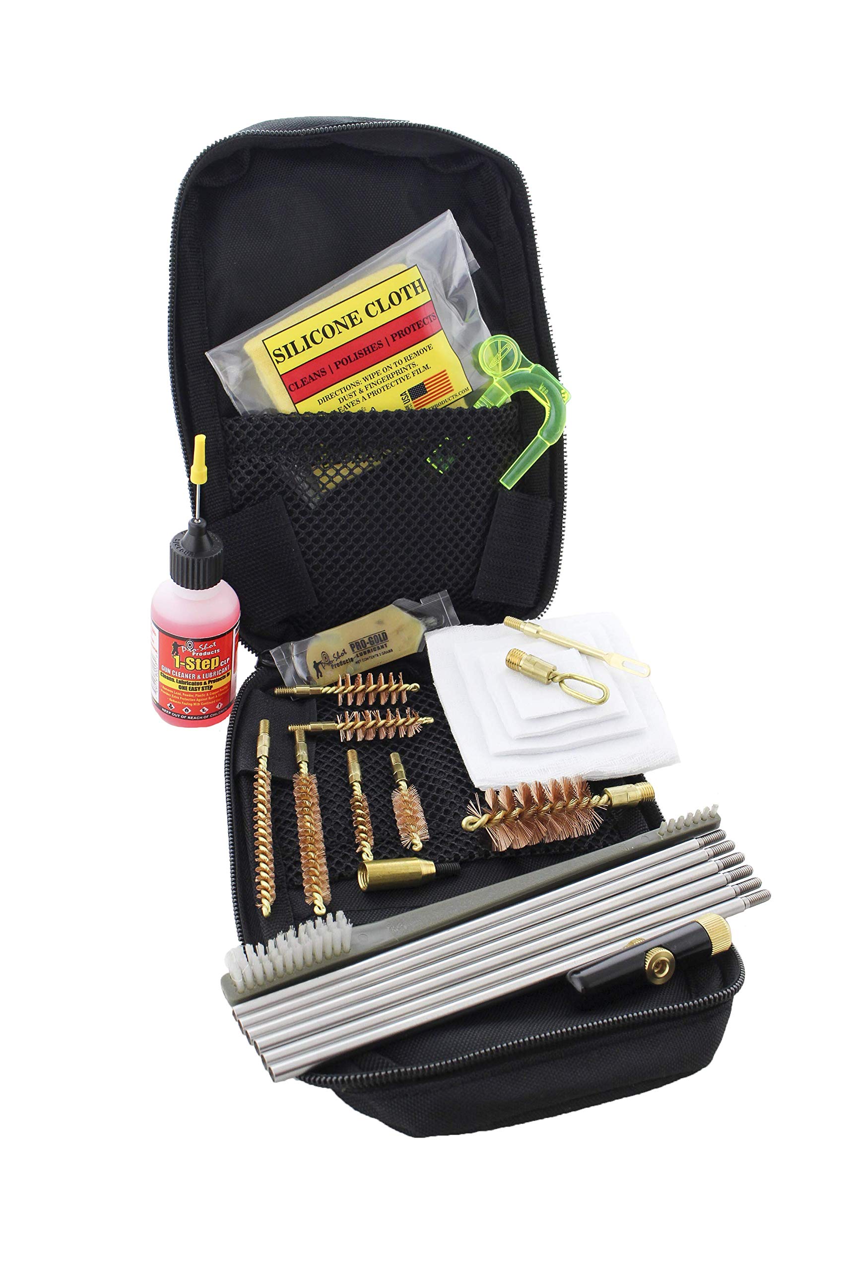 Pro Shot Tactical Universal .22-12 Gauge Gun Cleaning Kit - Perfect for Rifle, Shotgun & Pistol Maintenance at Home or Range
