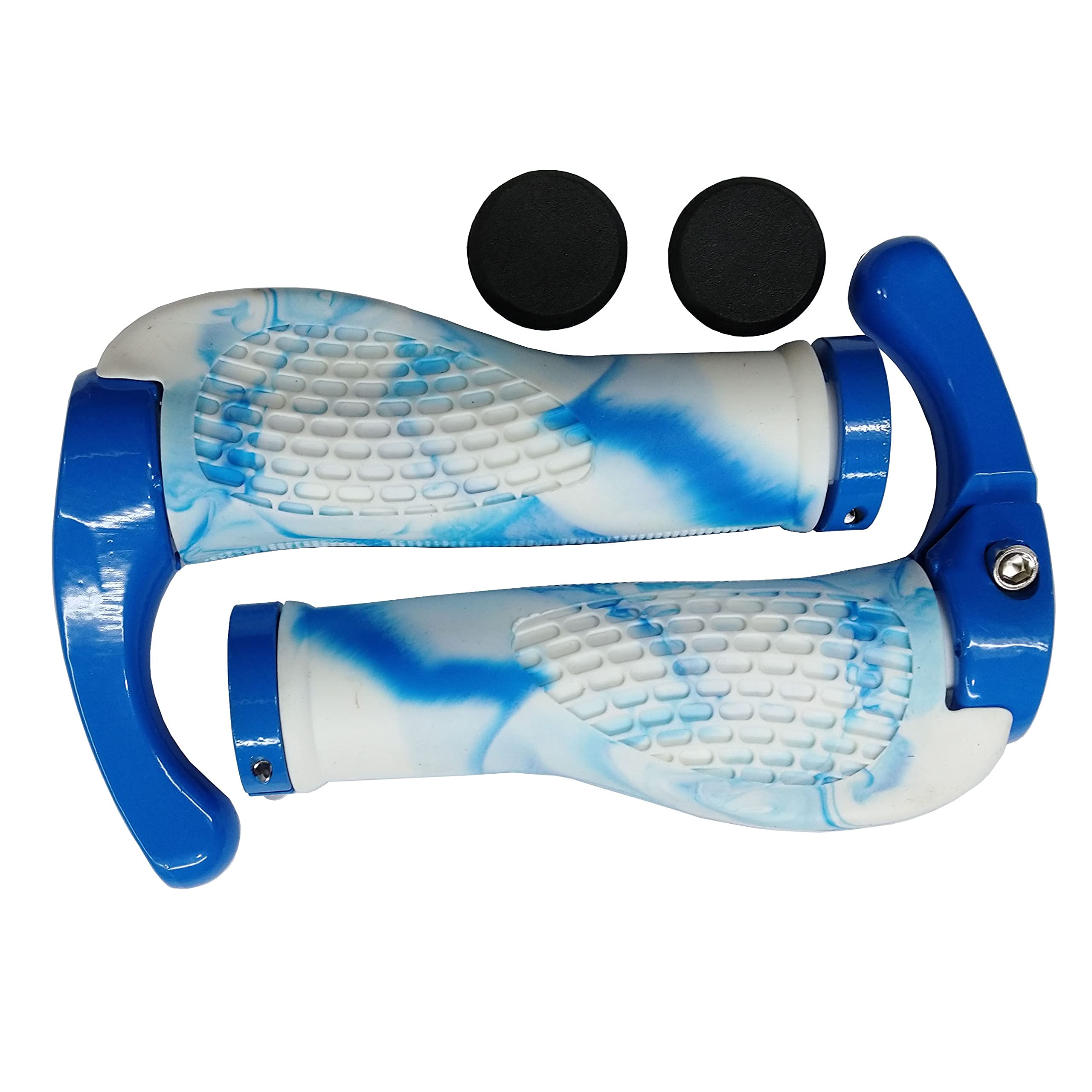 Ergonomic Bike Grips - Comfortable MTB Handlebar Grips with Bar End Plugs for Cycling, Mountain Biking & Commuting | Non-Slip Durable Bicycle Handle Grips for Enhanced Control & Comfort