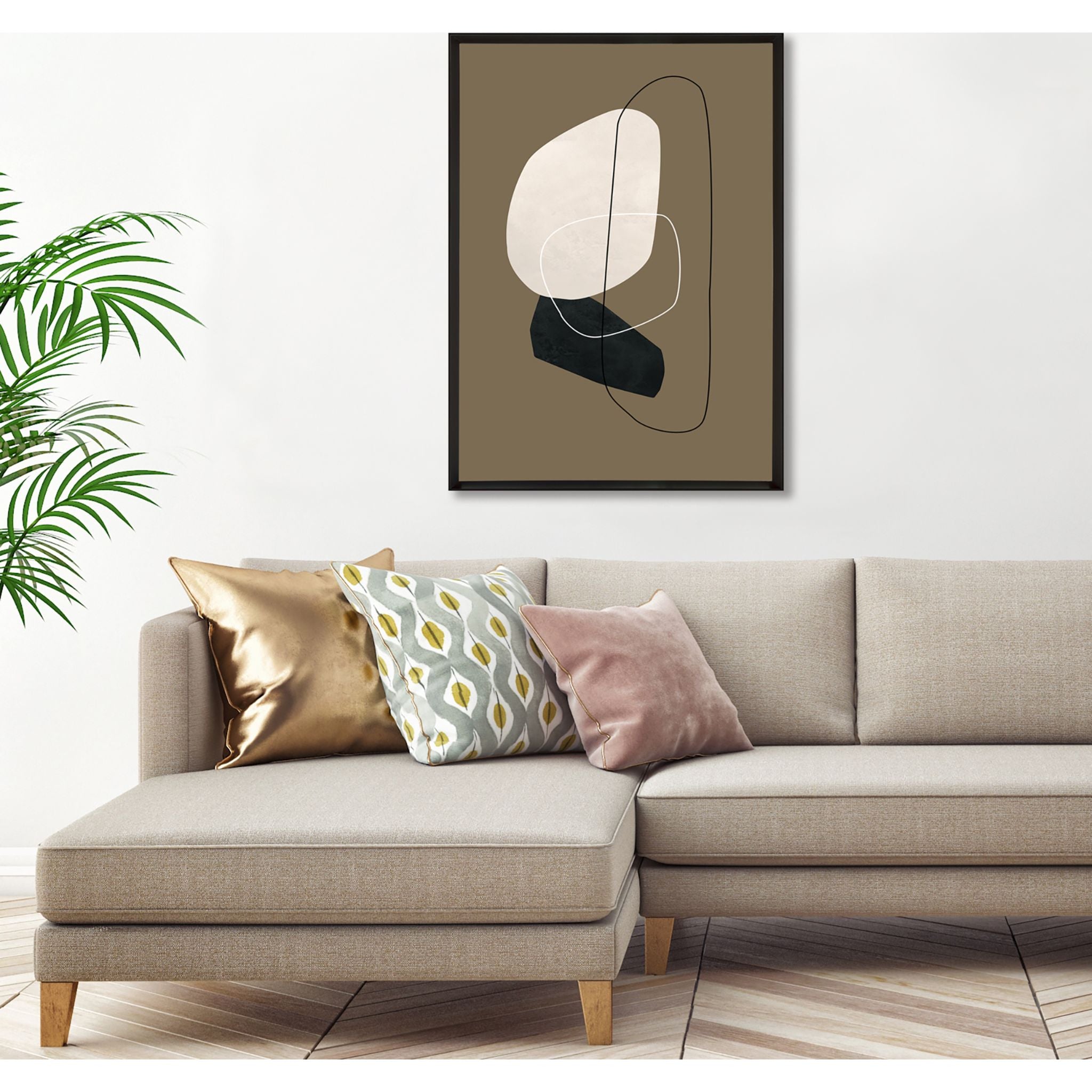 Brown Abstract Wall Art Canvas Print 22x30 Inches - Modern Home Decor for Living Room, Bedroom & Office
