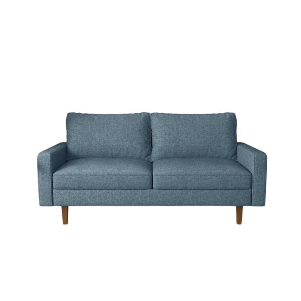 Sky Blue Ashton Linen Living Room Sofa - Modern Comfortable Couch for Home, Apartment & Office Lounge | Perfect for Relaxing, Entertaining & Small Spaces