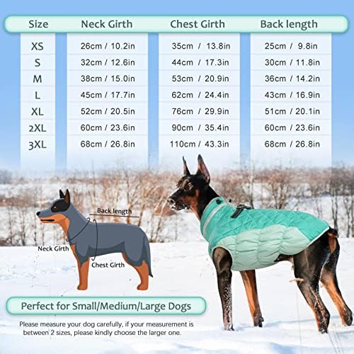 **Lelepet Warm Winter Dog Coat - Waterproof Windproof Fleece Jacket with Reflective Harness for Small Dogs | Turtleneck Zippered Snow Vest for Outdoor Walks & Cold Weather**