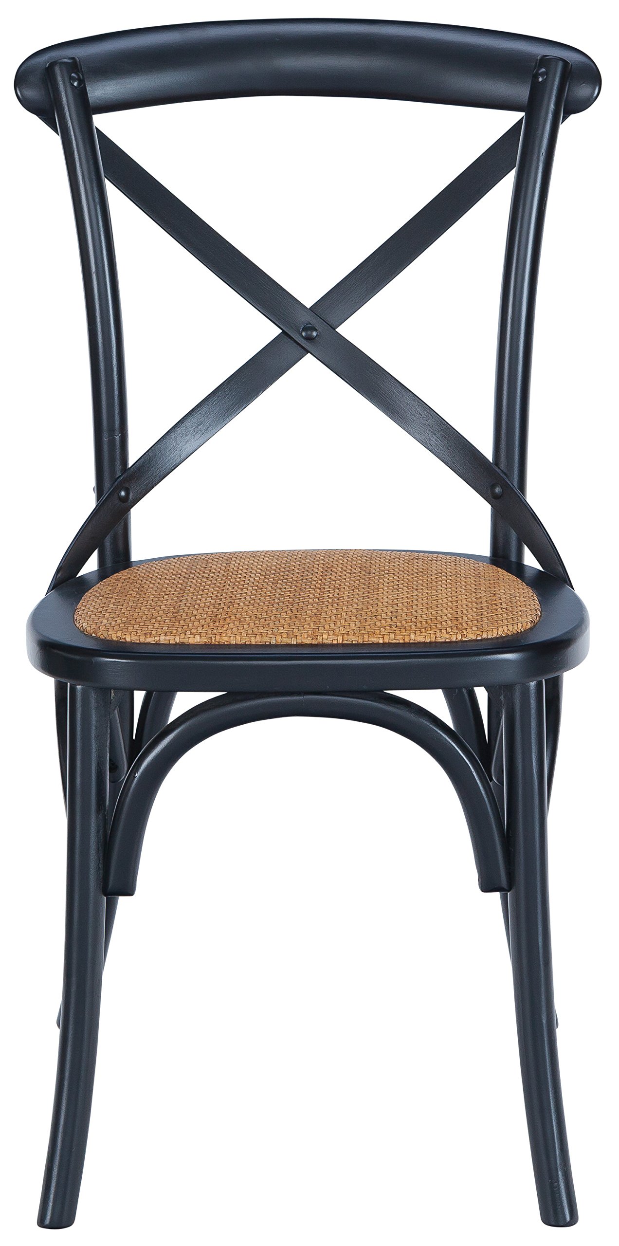 Poly and Bark Cafton Crossback Chair - Modern Black Dining Chair for Kitchen, Dining Room & Office - Comfortable & Stylish Seating Solution