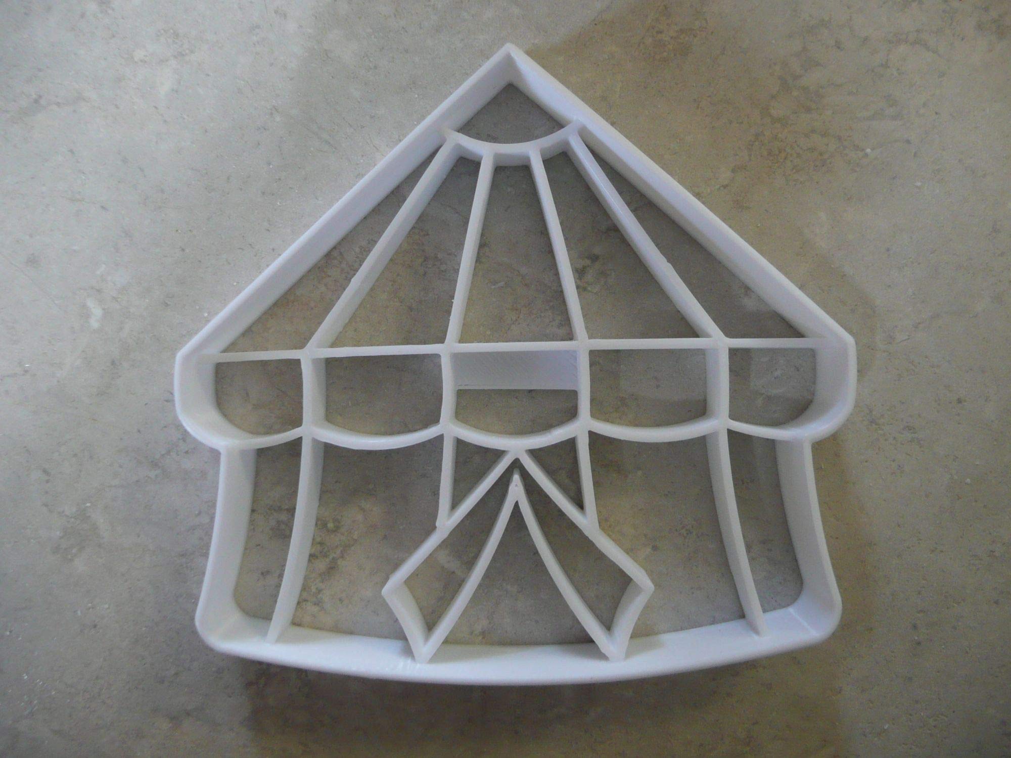Circus Tent Cookie Cutter - White Plastic Baking Decorating Tool, Hand Wash Only, Made in USA (PR2965) - Perfect for Birthday Parties, Baby Showers & Circus-Themed Desserts
