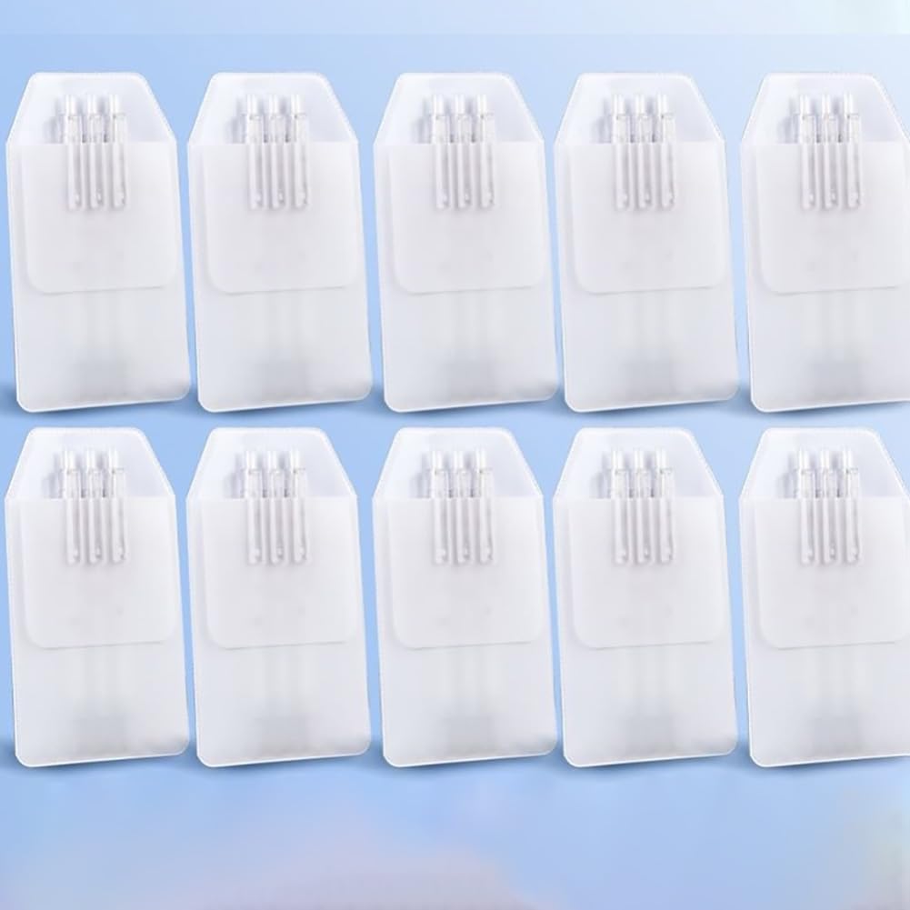 10 Pack PVC Pocket Protectors for Shirts & Lab Coats - Pen & Pencil Organizer Holder - Office, School & Hospital Supplies (Great for Nurses, Doctors & Students)