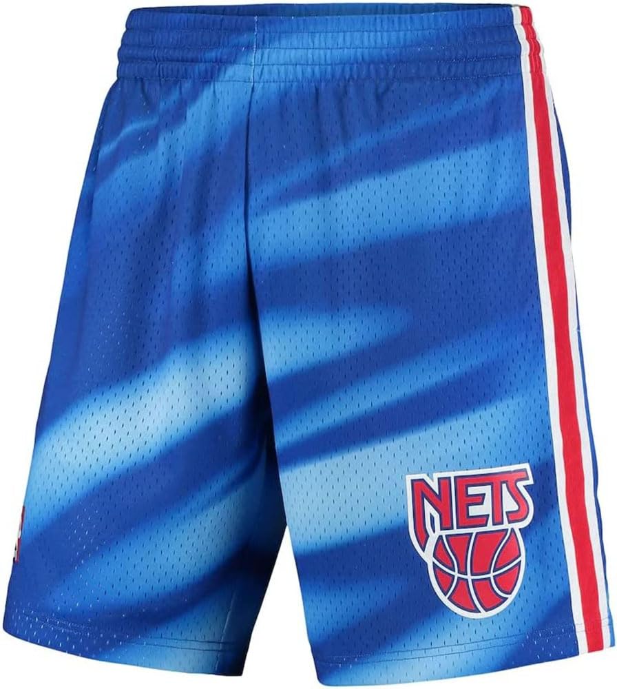 Mitchell & Ness 1990-91 New Jersey Nets Men's Blue NBA Swingman Basketball Shorts - Large Size | Vintage Retro Sports Apparel for Fans, Streetwear & Casual Outfits